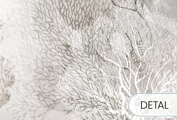 AQUARIA - soft - strukturalna tapeta do salonu i sypialni z rafą koralową i skamielinami - detal