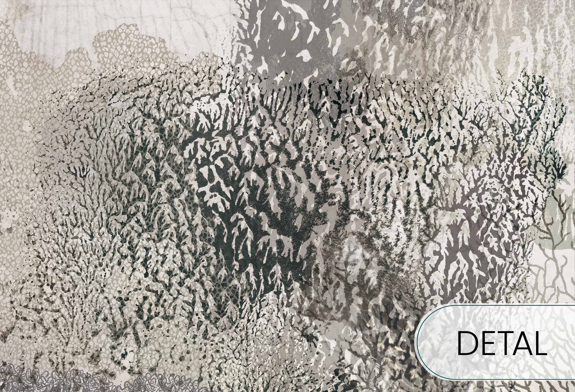 AQUARIA - soft - strukturalna tapeta do salonu i sypialni z rafą koralową i skamielinami