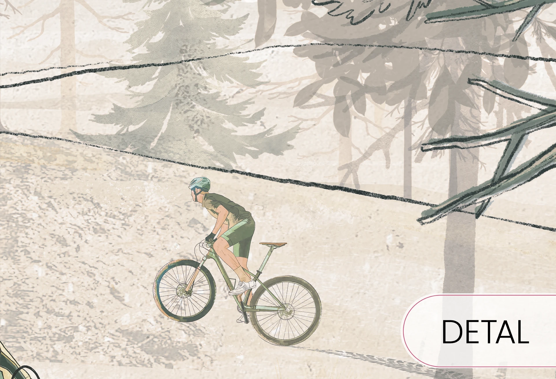 BIKE ROAD - tapeta do pokoju dla chłopca z rowerami górskimi