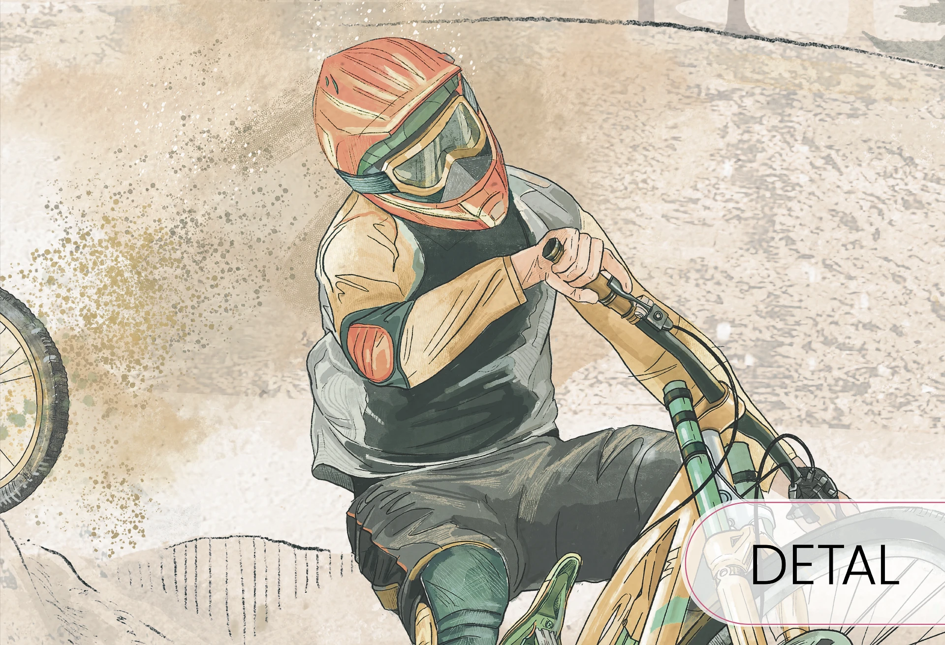 BIKE ROAD - tapeta do pokoju dla chłopca z rowerami górskimi