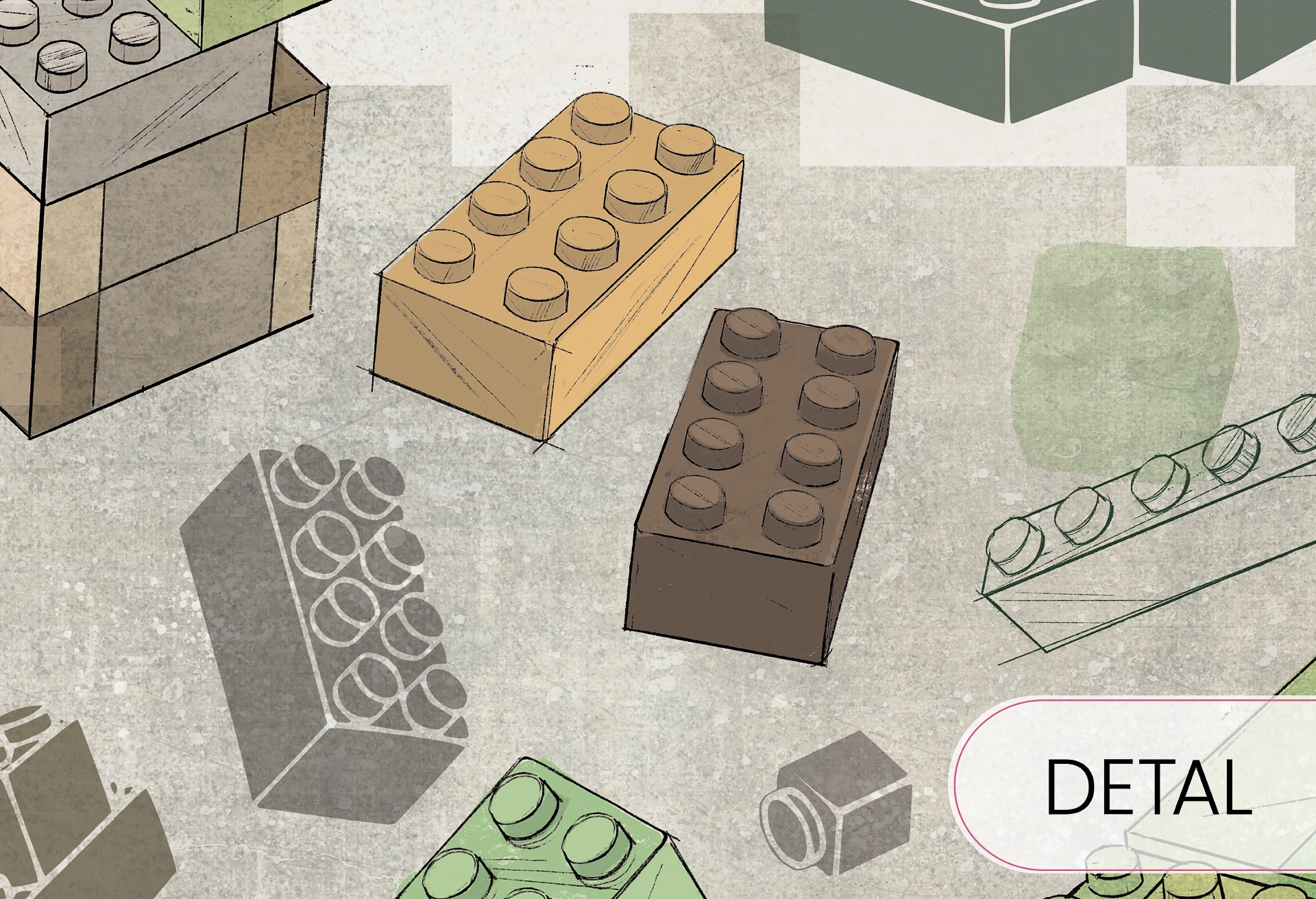 GREEN BLOCKS - fajna tapeta dla chłopaków