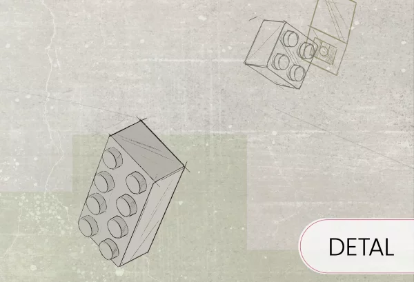 GREEN BLOCKS - fajna tapeta dla chłopaków - detal