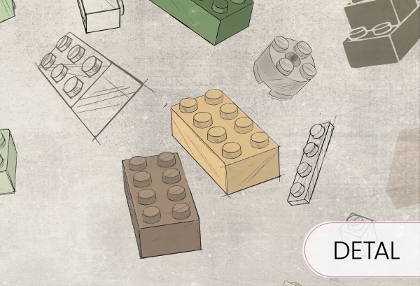 GREEN BLOCKS - fajna tapeta dla chłopaków - detal