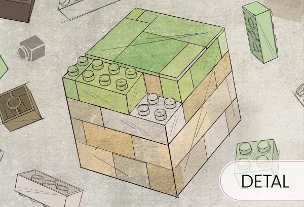 GREEN BLOCKS - fajna tapeta dla chłopaków - detal