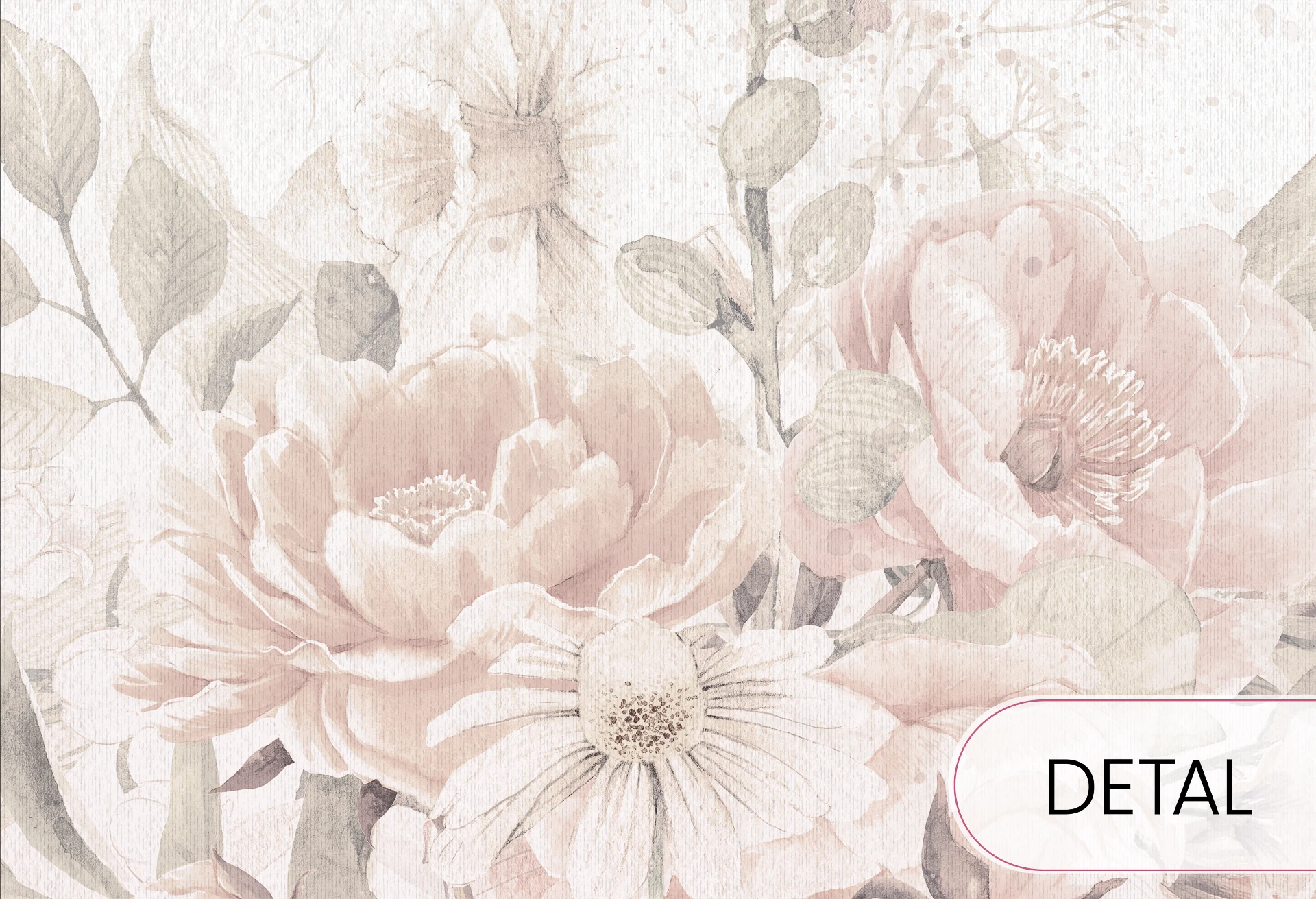 BLOOM BOUQUET - beige - tapeta w kwiaty do pokoju dziecięcego