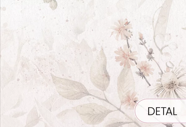 BLOOM BOUQUET - beige - tapeta w kwiaty do pokoju dziecięcego - detal