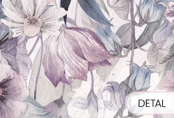 BLOOM UP - purple - tapeta dla dziewczynki z łąką - detal