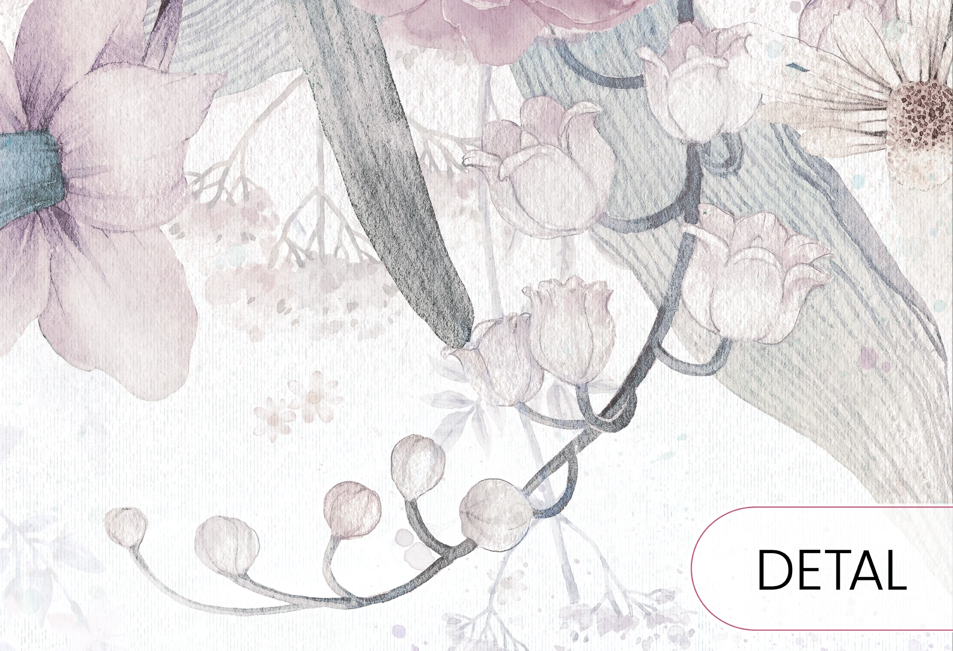 BLOOM UP - purple - tapeta dla dziewczynki z łąką