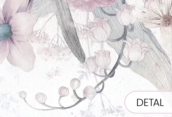 BLOOM UP - purple - tapeta dla dziewczynki z łąką - detal