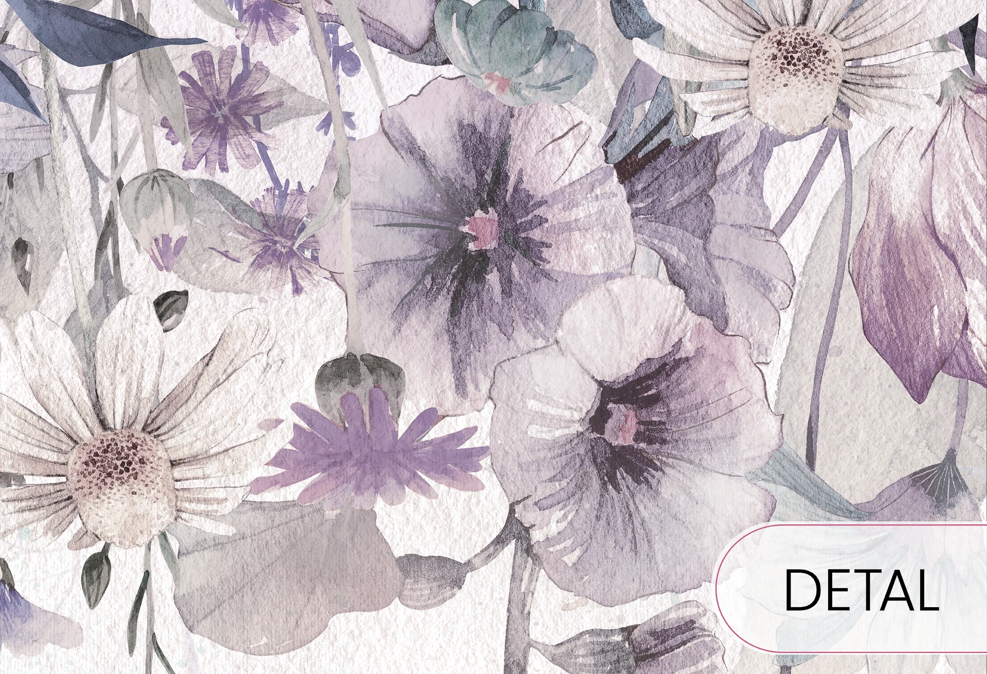 BLOOM UP - purple - tapeta dla dziewczynki z łąką