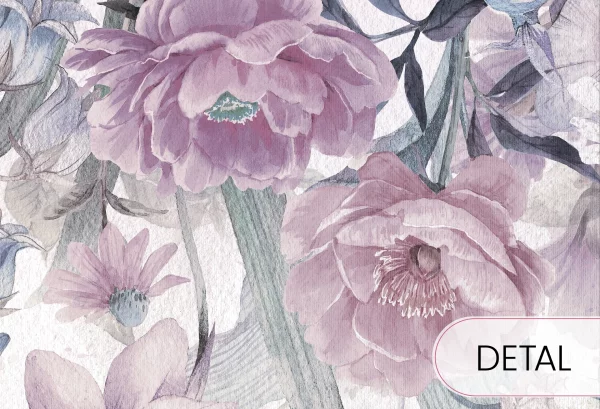 BLOOM UP - purple - tapeta dla dziewczynki z łąką - detal