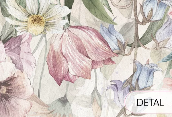 BLOOM UP - rainbow - tapeta dla dziewczynki w kolorowe kwiaty - detal