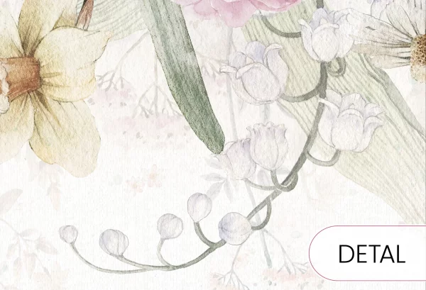 BLOOM UP - rainbow - tapeta dla dziewczynki w kolorowe kwiaty - detal