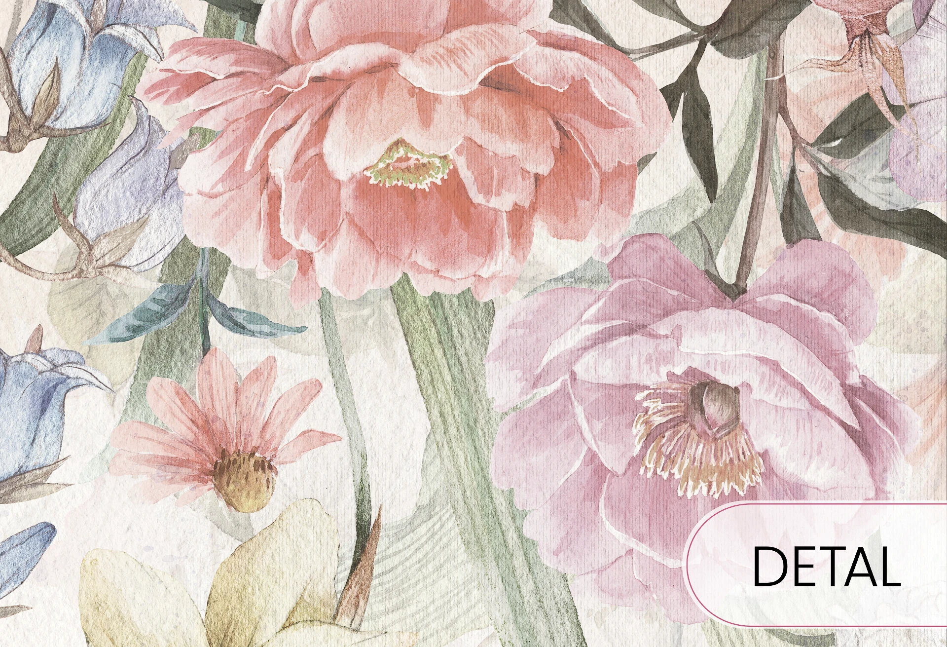 BLOOM UP - rainbow - tapeta dla dziewczynki w kolorowe kwiaty