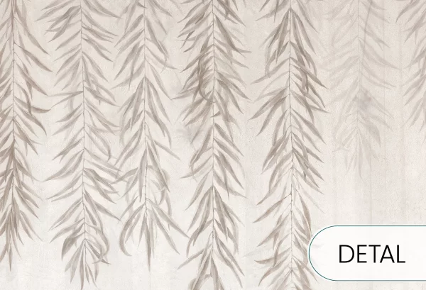 BOTANICA - beige - tapeta z motywem natury do salonu lub sypialni - detal