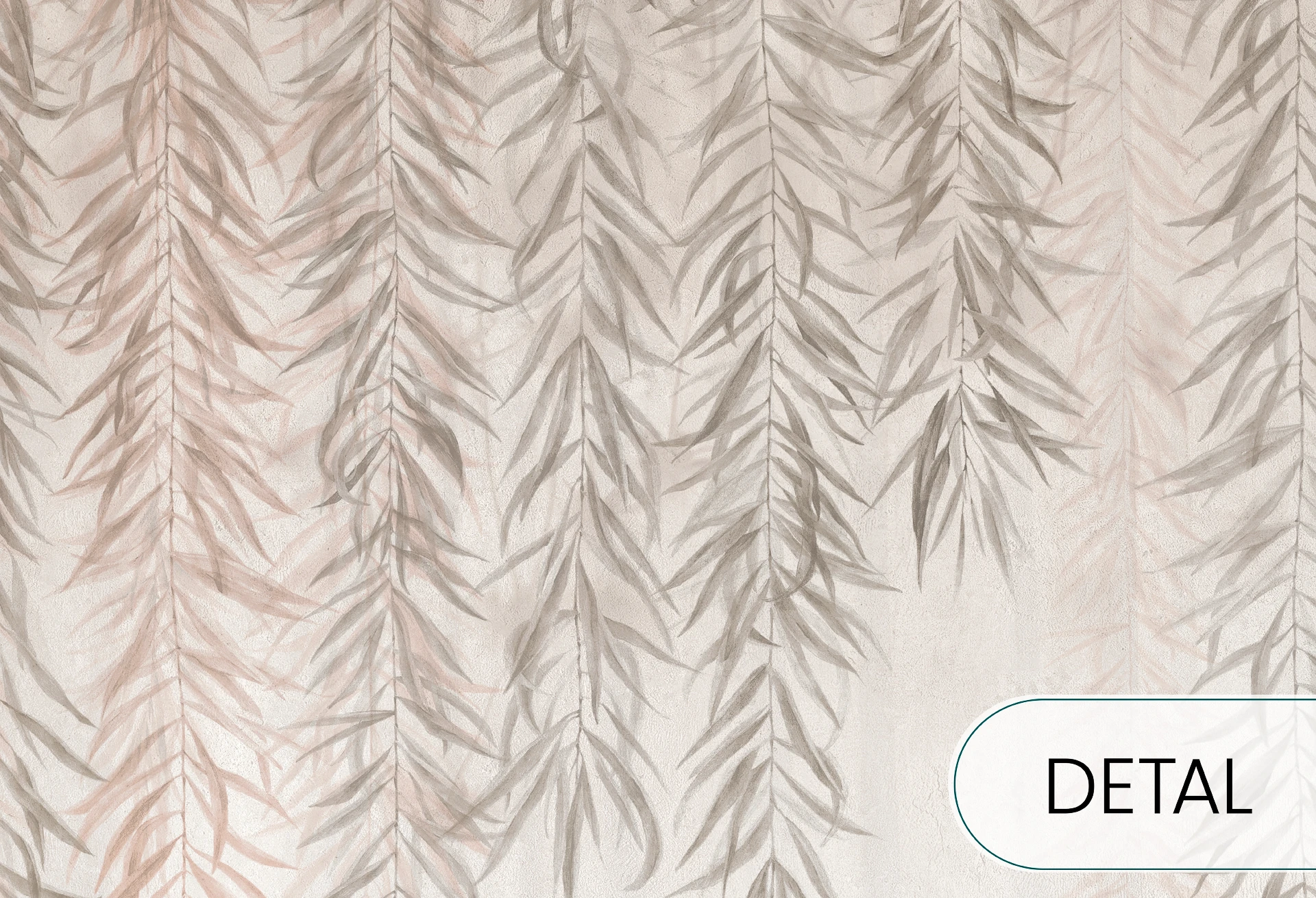 BOTANICA - coral - tapeta z motywem leśnym do salonu lub sypialni