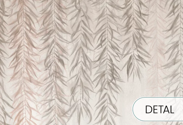 BOTANICA - coral - tapeta z motywem leśnym do salonu lub sypialni - detal