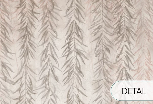 BOTANICA - coral - tapeta z motywem leśnym do salonu lub sypialni - detal