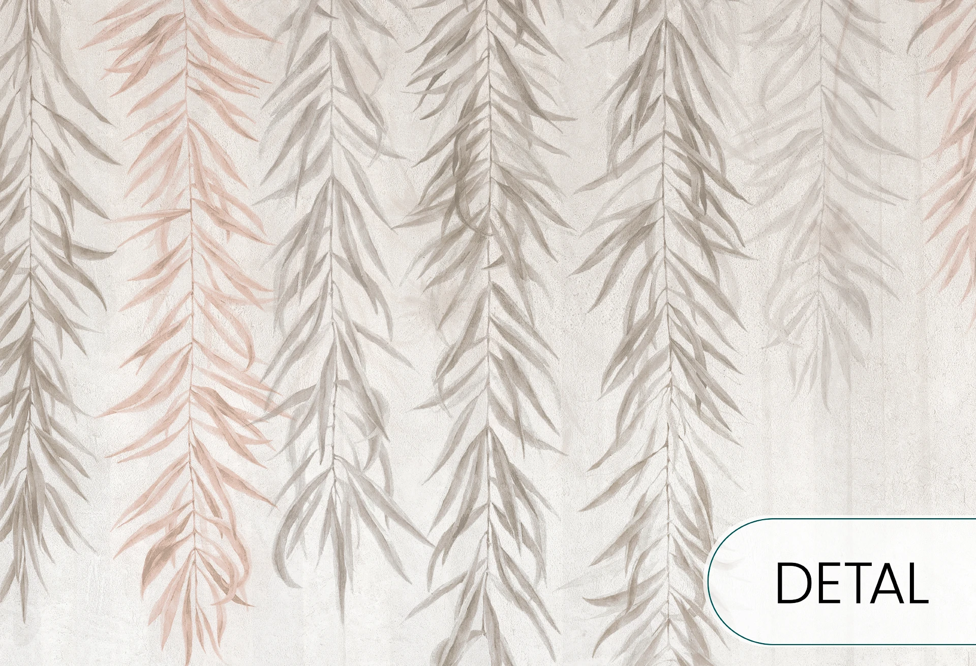 BOTANICA - coral - tapeta z motywem leśnym do salonu lub sypialni