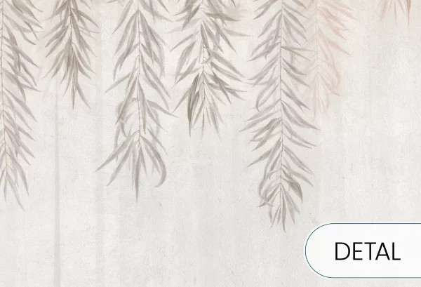 BOTANICA - coral - tapeta z motywem leśnym do salonu lub sypialni - detal