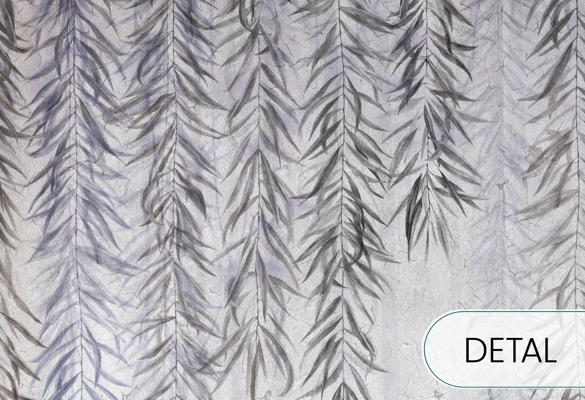 BOTANICA - grey blue - tapeta z motywem roślinnym do salonu lub sypialni