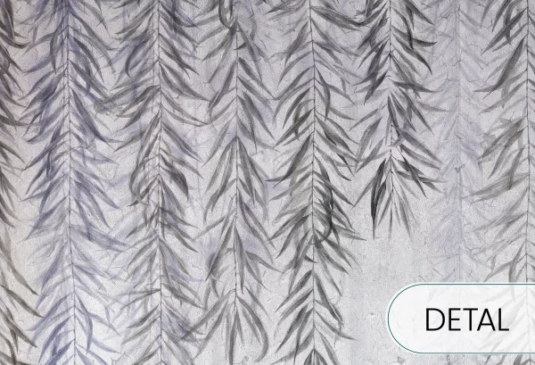 BOTANICA - grey blue - tapeta z motywem roślinnym do salonu lub sypialni - detal