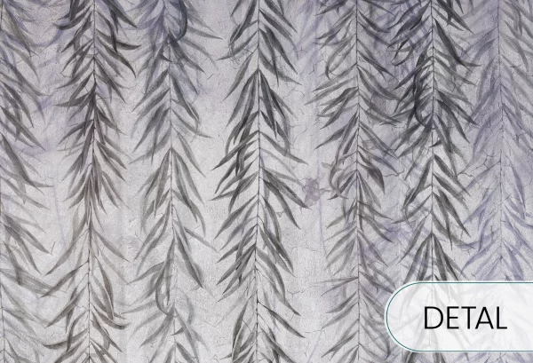 BOTANICA - grey blue - tapeta z motywem roślinnym do salonu lub sypialni - detal