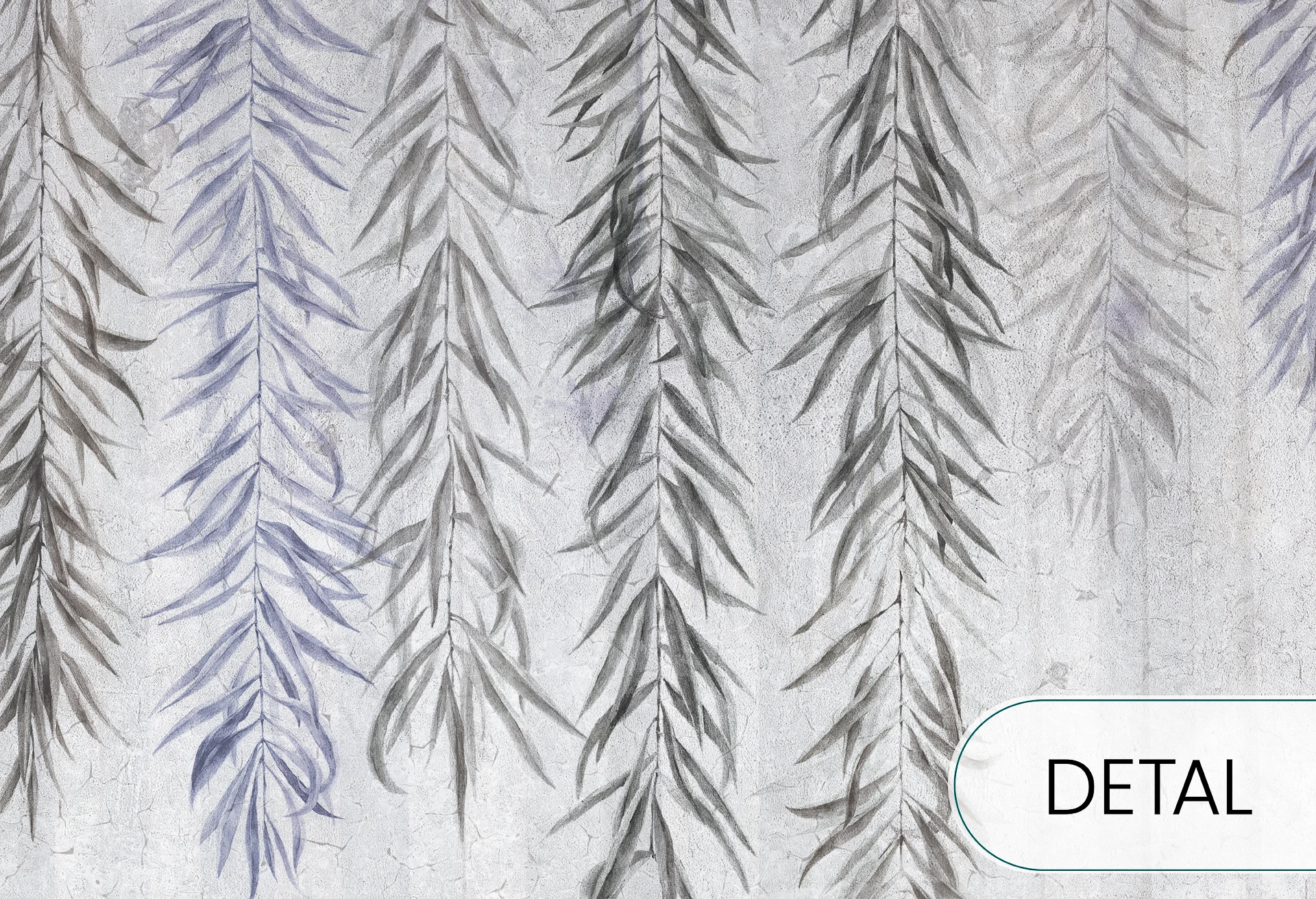 BOTANICA - grey blue - tapeta z motywem roślinnym do salonu lub sypialni