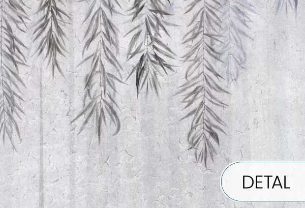 BOTANICA - grey blue - tapeta z motywem roślinnym do salonu lub sypialni - detal