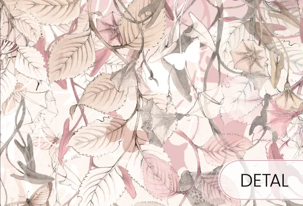 BUTTERFLIES - rose - romantyczna tapeta dla dziewczynki - detal