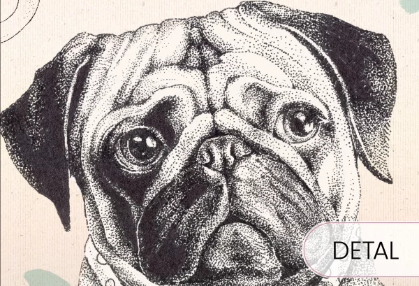 DOGGIES - beige - tapeta w pieski do pokoju dziecięcego - detal