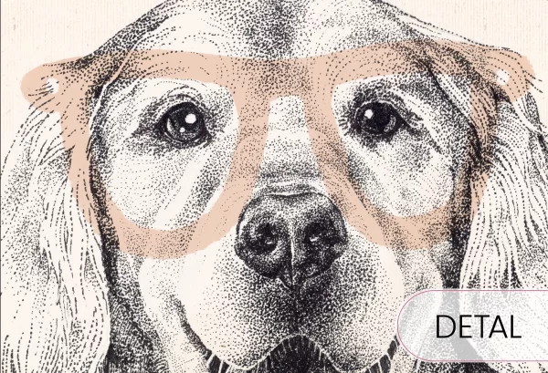 DOGGIES - beige - tapeta w pieski do pokoju dziecięcego - detal