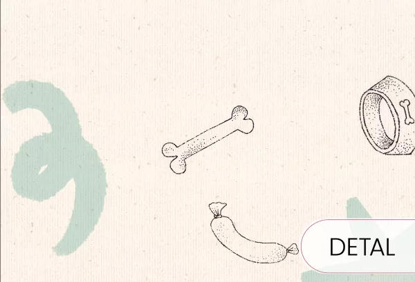 DOGGIES - beige - tapeta w pieski do pokoju dziecięcego - detal