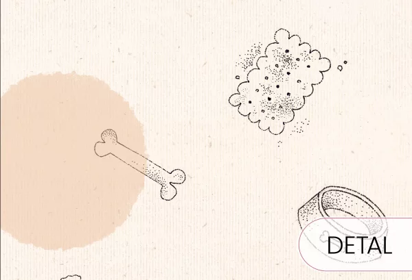 DOGGIES - beige - tapeta w pieski do pokoju dziecięcego - detal