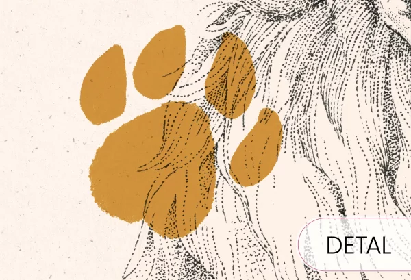 DOGGIES - mustard - tapeta do pokoju dla chłopca z rasami psów - detal