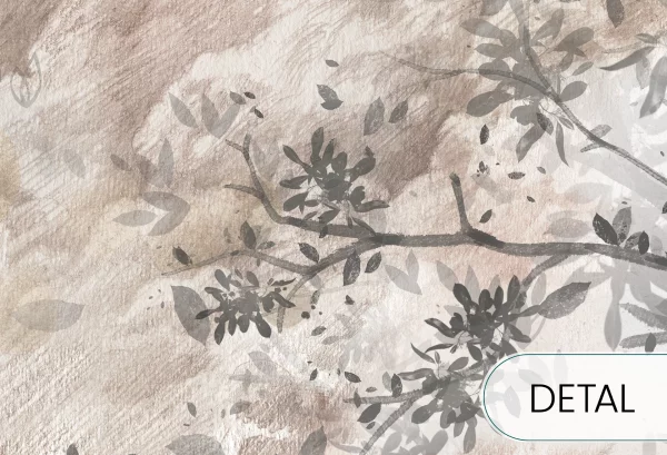 DREAM EVENING - cream white - tapeta do sypialni lub salonu z motywem wędrownych gęsi - detal