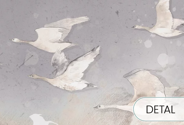 DREAM EVENING - white - piękna tapeta do sypialni lub salonu - detal