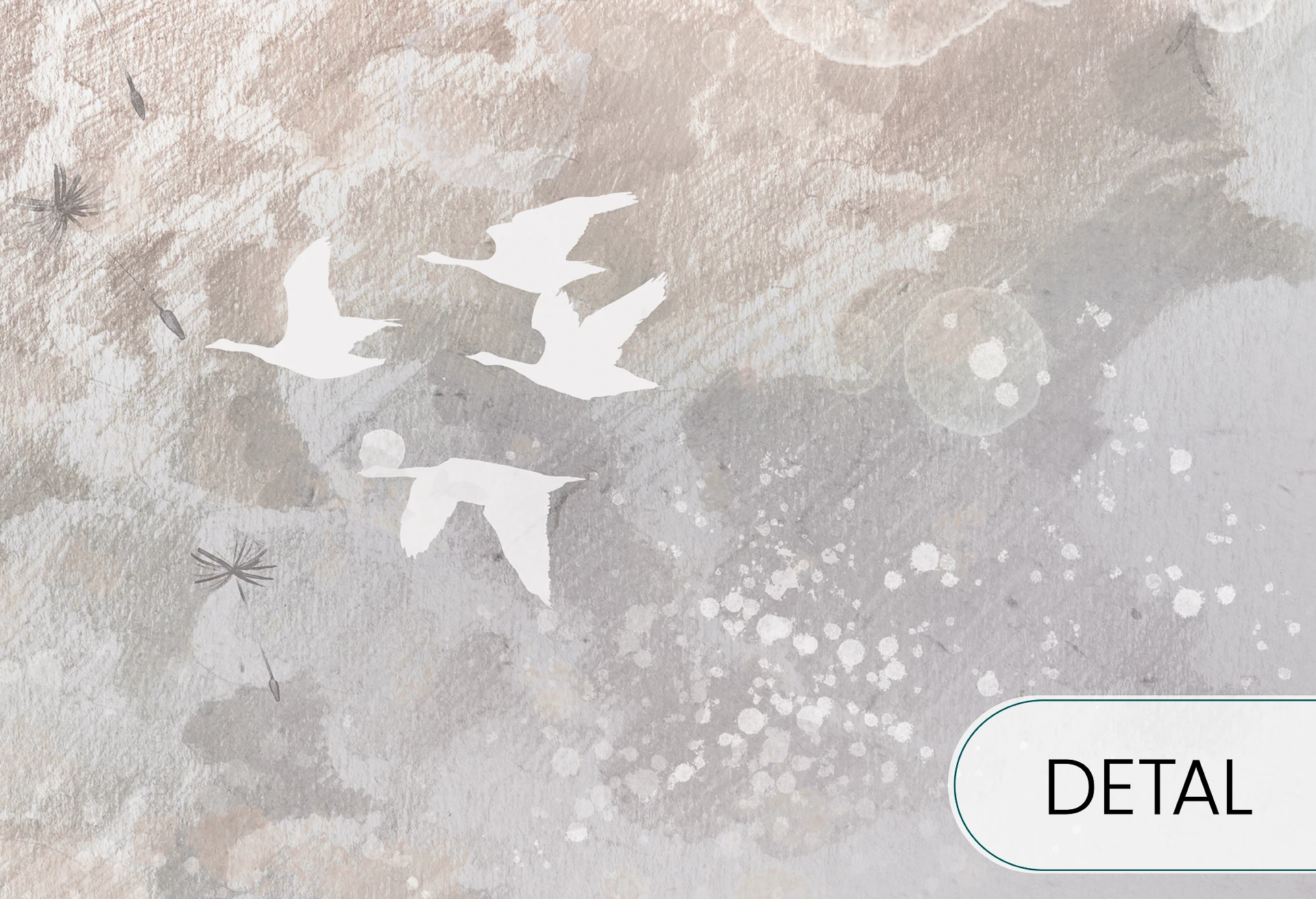 DREAM EVENING - white - piękna tapeta do sypialni lub salonu