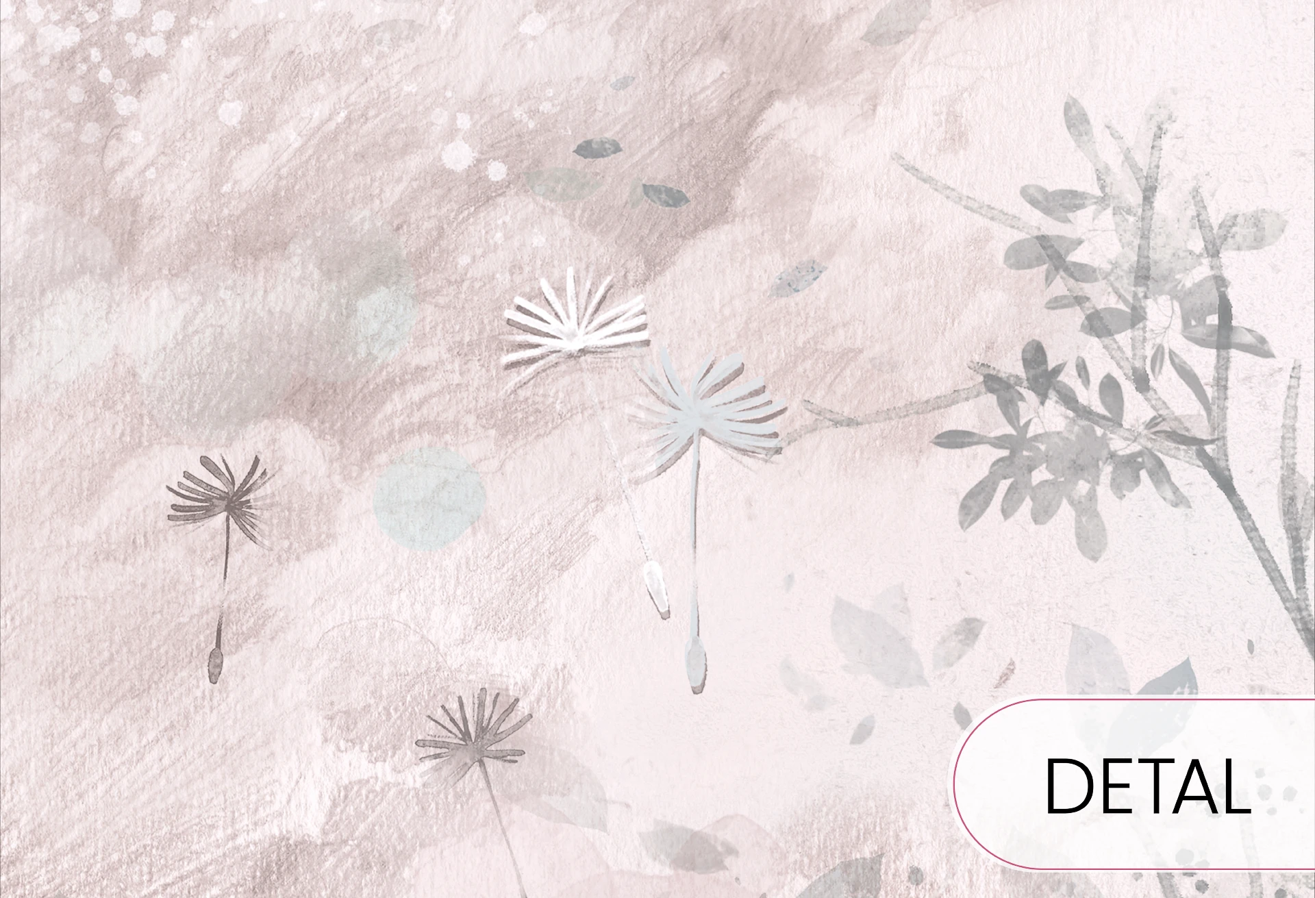 DREAM KIDS - rose - delikatna tapeta dla dziewczynki w chmury i ptaki