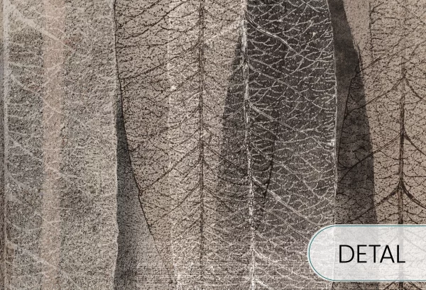 EUKALIPTUS - cocoa - minimalistyczna tapeta w liście - detal