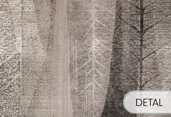 EUKALIPTUS - cocoa - minimalistyczna tapeta w liście - detal