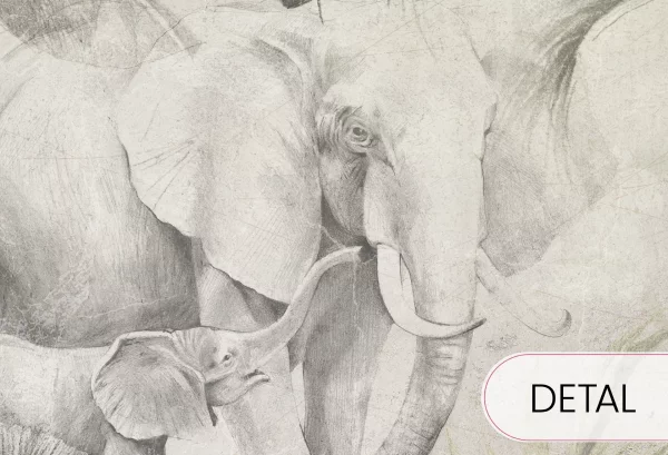 EXOTIC ANIMALS - green - tapeta do salonu w egzotyczne zwierzęta - detal