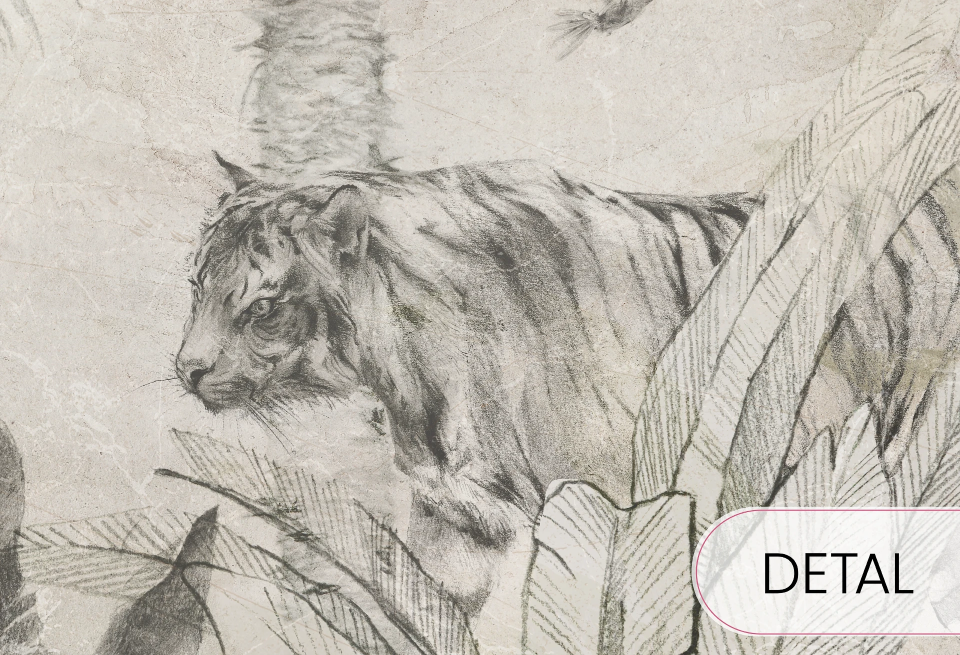 EXOTIC ANIMALS - green - tapeta do salonu w egzotyczne zwierzęta