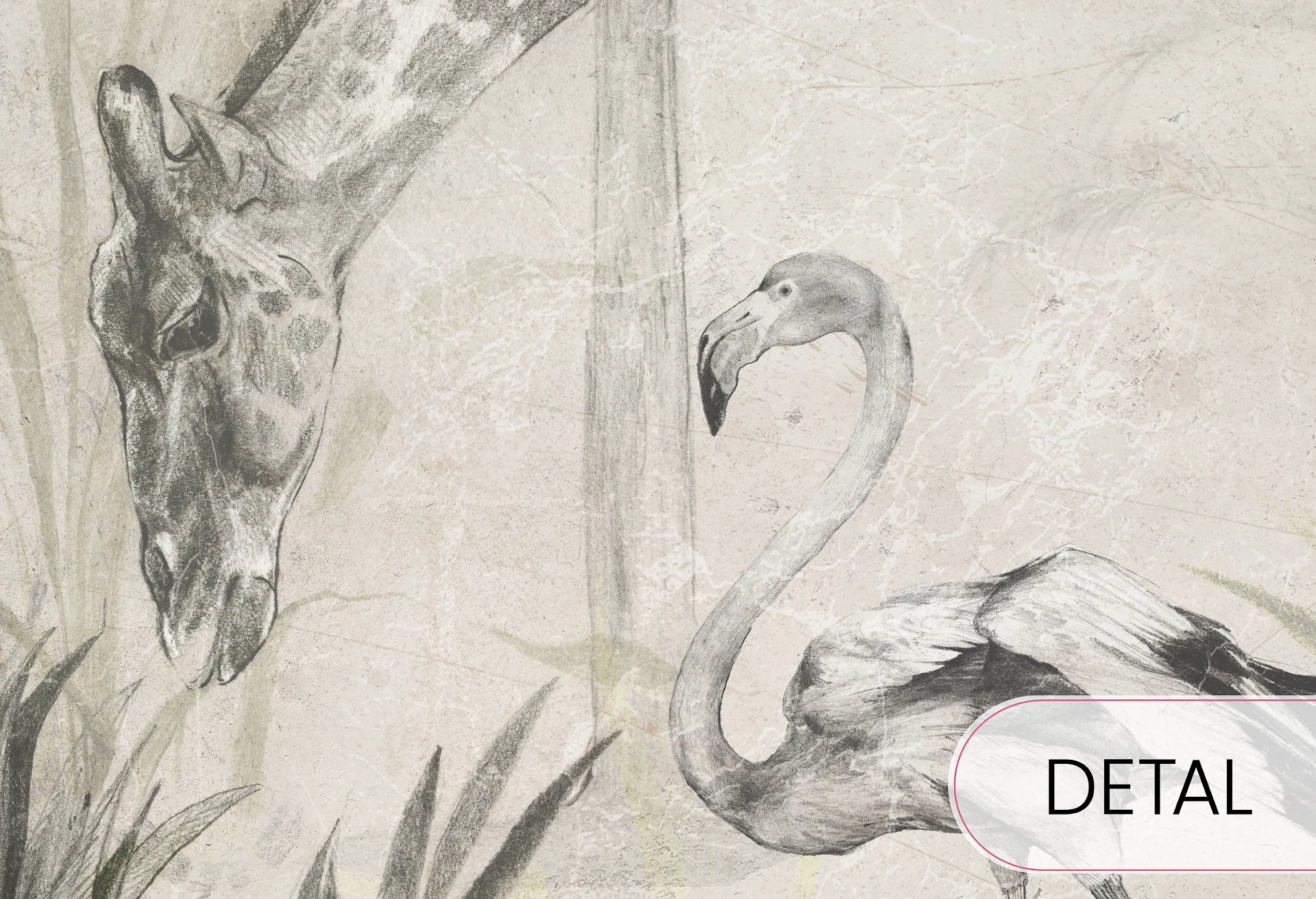 EXOTIC ANIMALS - green - tapeta do salonu w egzotyczne zwierzęta