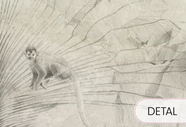 EXOTIC ANIMALS - green - tapeta do salonu w egzotyczne zwierzęta - detal