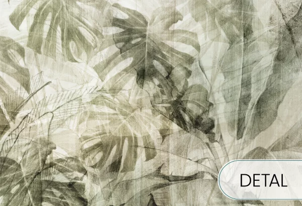 EXOTIC MONSTERA - green - tapeta do salonu lub sypialni w liście monstery - detal