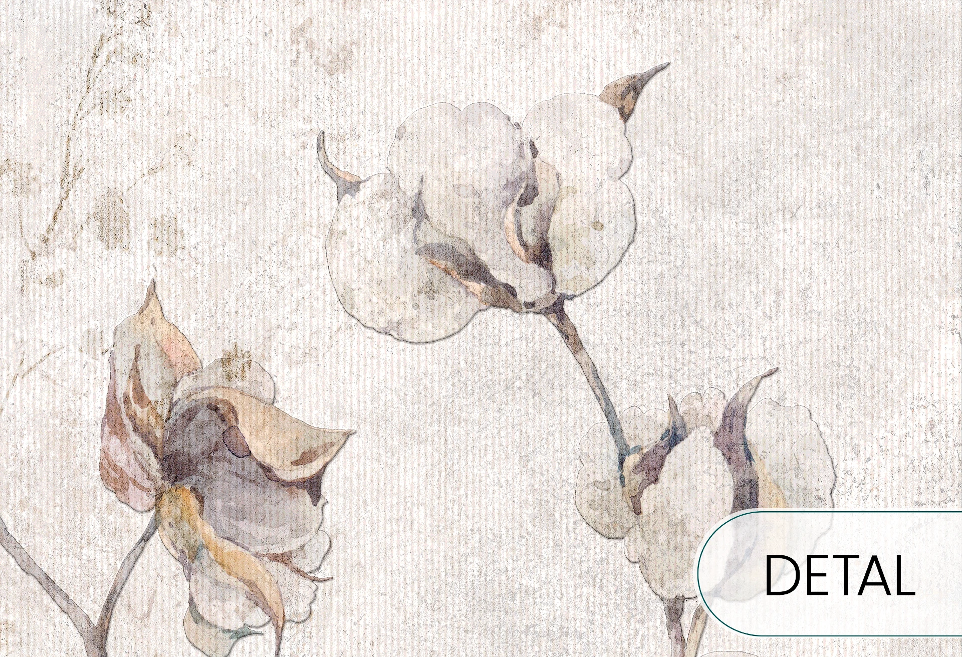 FIELDS OF COTTON - romantyczna tapeta do salonu lub sypialni