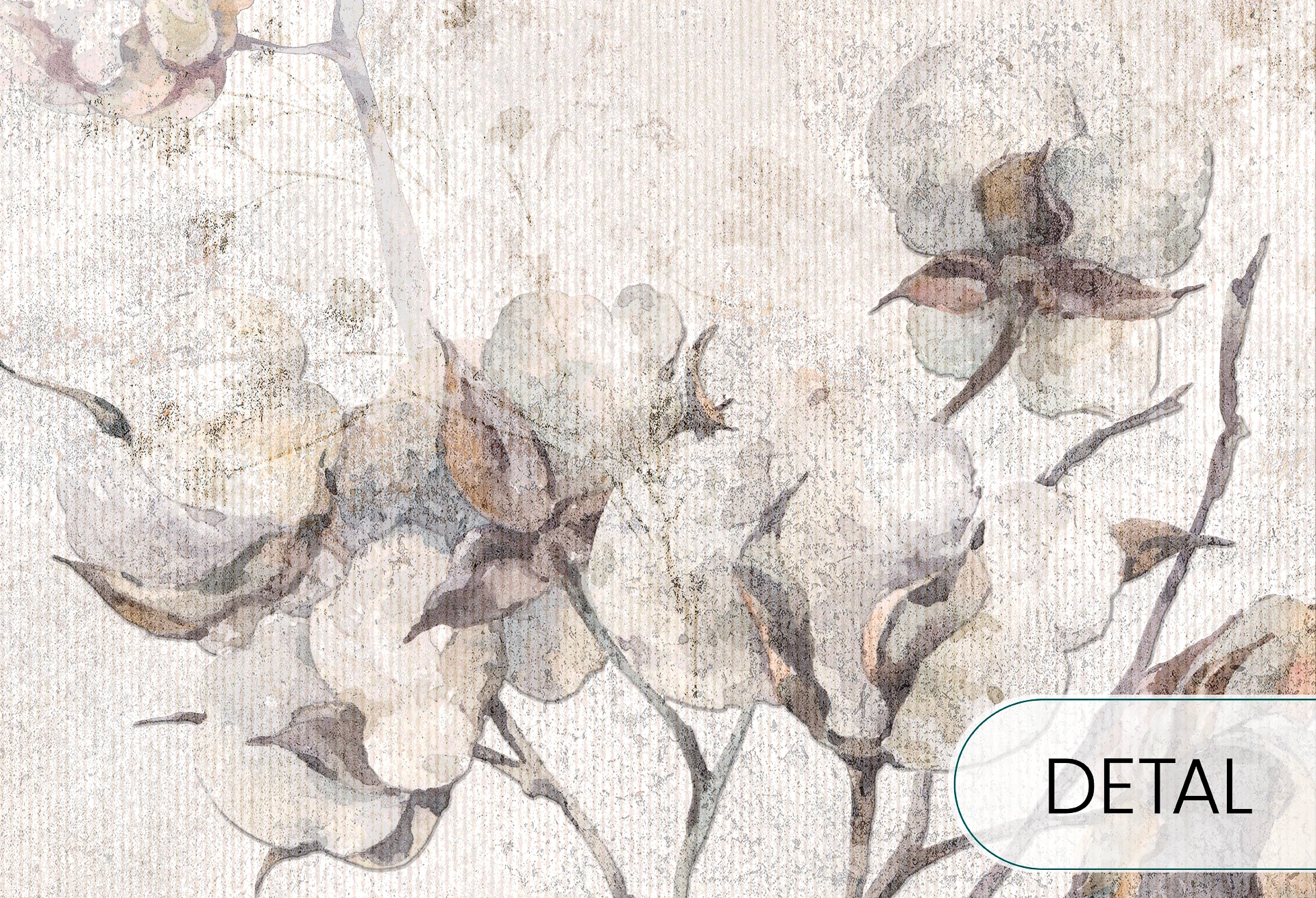 FIELDS OF COTTON - romantyczna tapeta do salonu lub sypialni