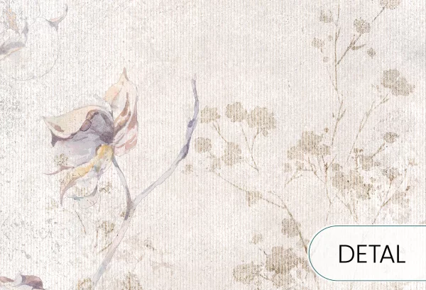 FIELDS OF COTTON - romantyczna tapeta do salonu lub sypialni - detal