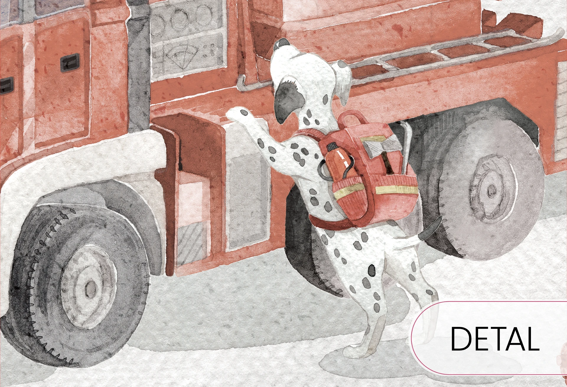 FIRE PATROL - red -  tapeta dla chłopca z wozami strażackimi